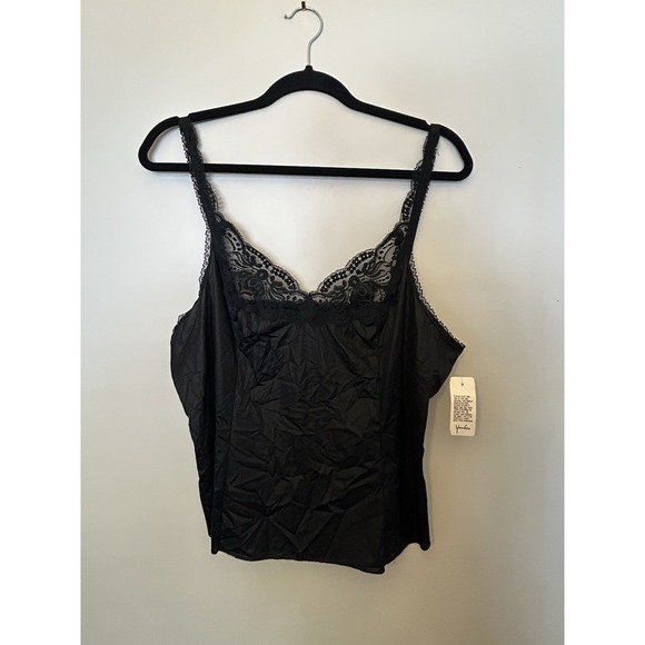 NWT Vintage Olga Camisole Sz 38 Black w/ Lace Trim Style# 10140 Lingerie Women's - Picture 1 of 5